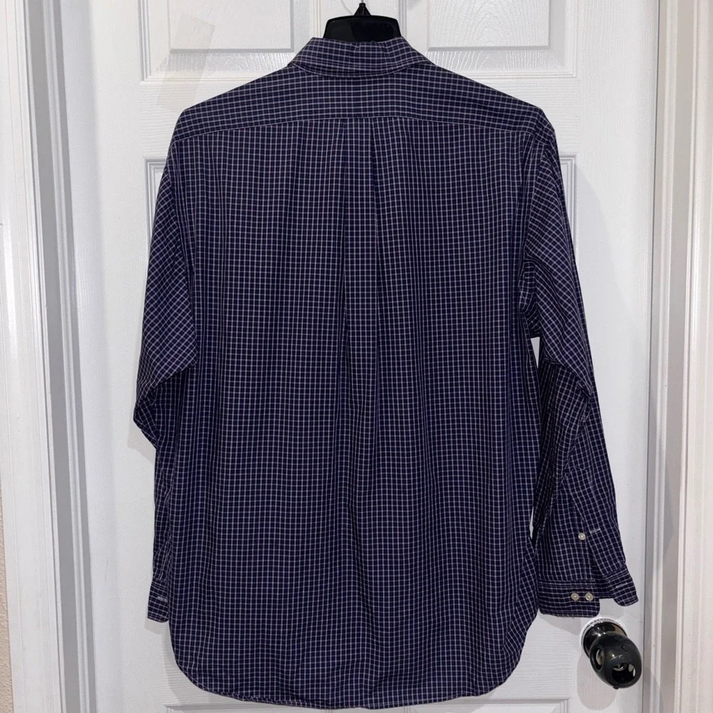 Vtg Polo Ralph Lauren Button Shirt Mens 17 36/37 Blue Yarmouth​​ - Picture 5 of 7